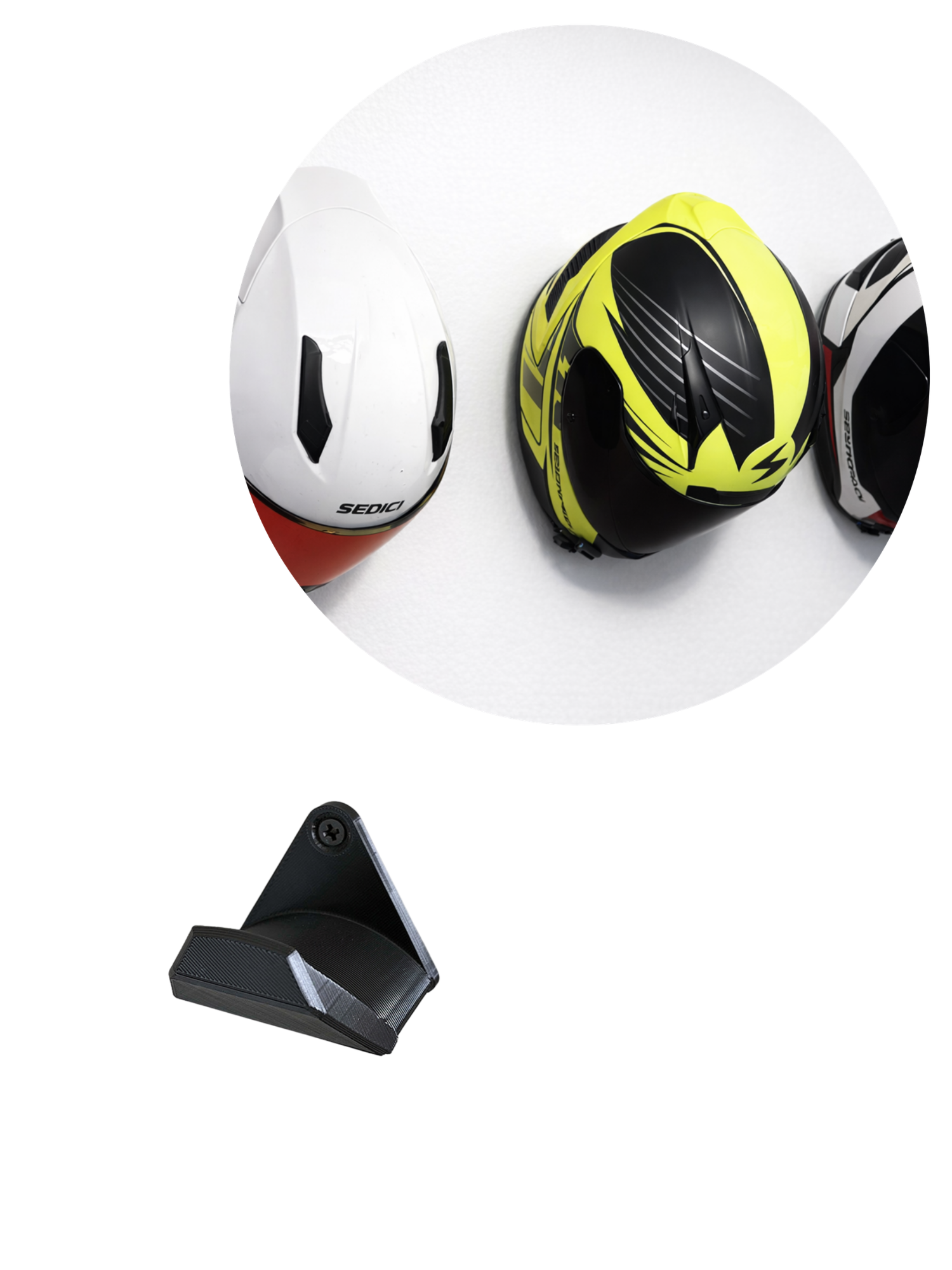 Ścienny uchwyt na kask motocyklowy