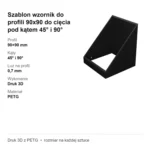 Szablon wzornik do profili 90x90 do cięcia pod kątem 45° i 90° – zdjęcie 5