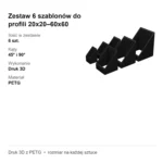 Zestaw 6 szablonów do profili 20x20–60x60 – kąt 45° i 90° – zdjęcie 4