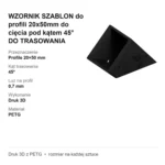 WZORNIK SZABLON do profili 20x50mm do cięcia pod kątem 45° DO TRASOWANIA – zdjęcie 5