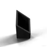 Wizualizacja 3D: szablon 20×30 od strony węższego boku – skośnie ścięty koniec z prostokątnym otworem