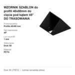 WZORNIK SZABLON do profili 40x80mm do cięcia pod kątem 45° DO TRASOWANIA – zdjęcie 5