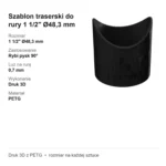 Szablon traserski do rury 1 1/2" Ø48,3 mm – rybi pysk 90° – wzornik – zdjęcie 4