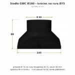 Siodło GWC na rurę Ø160 – króciec do rury rekuperacyjnej Ø75 mm