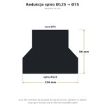Redukcja spiro Ø125 na rurę Ø75 do rekuperacji – przejście kanału
