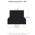 Redukcja spiro Ø125 na rurę Ø90 do rekuperacji – przejście kanału