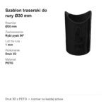 Szablon traserski do rury Ø30 mm – rybi pysk 90° – wzornik