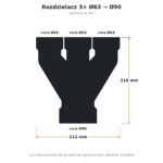 Rozdzielacz do rekuperacji 3× Ø63 / Ø90 – rury flex pod wylewkę