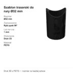 Szablon traserski do rury Ø32 mm – rybi pysk 90° – wzornik