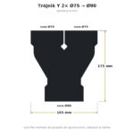 Trójnik Y do rekuperacji 2× Ø75 / Ø90 – rozgałęzienie rur flex