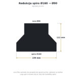 Redukcja spiro Ø160 na rurę Ø90 do rekuperacji – przejście kanału