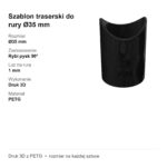 Szablon traserski do rury Ø35 mm – rybi pysk 90° – wzornik